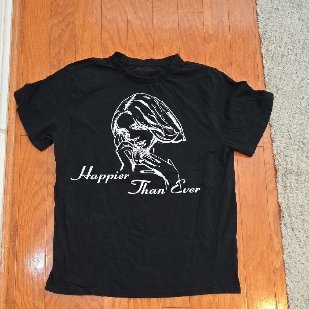Billie Eilish Black Graphic T-Shirt Size Large